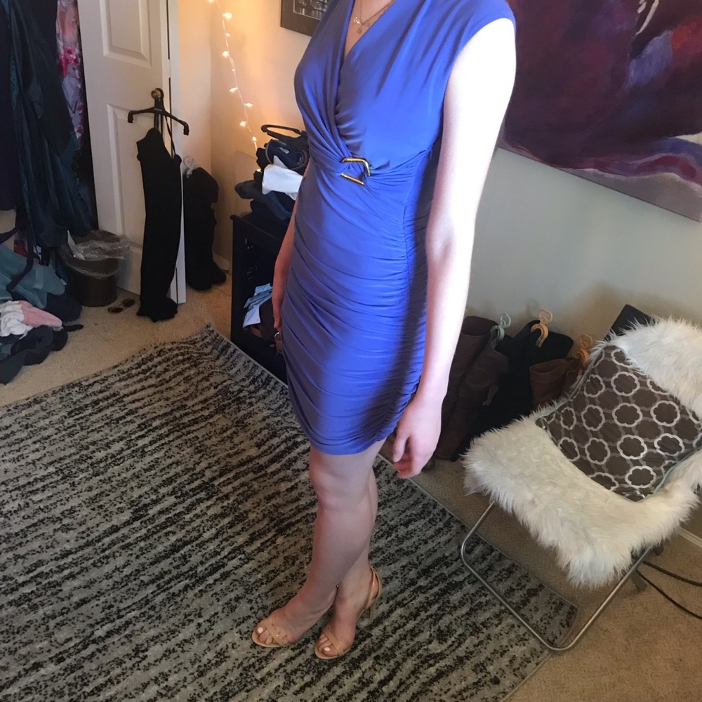 Lilac Nine West ruched Dress Sz 4💜